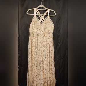 XL gold sparkly long dress